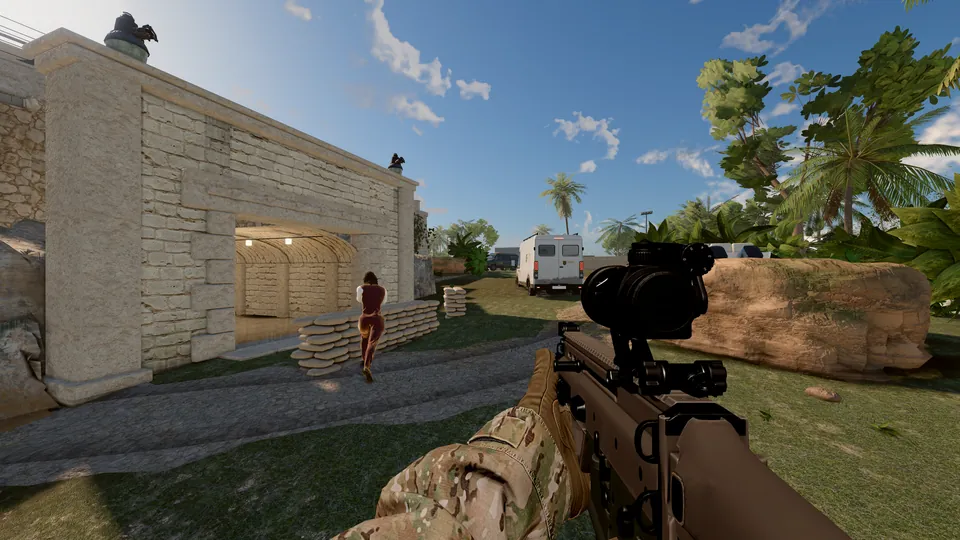 Talon Battle Rifle with a scope in first person