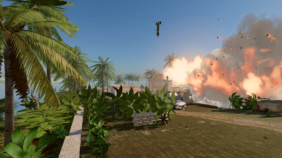 A Strike Run walking bombs across the island